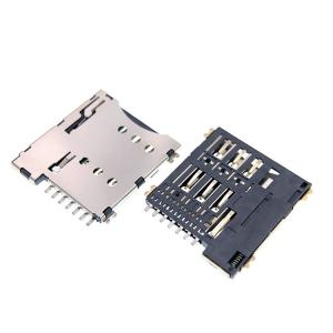 China Push Pull Type Micro 7p SIM Card Socket Connector 1.35mm Height For PCB on sale