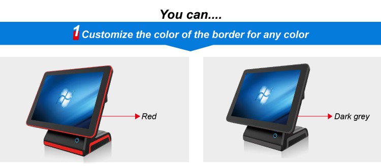 15" Dual Touch Screen POS Solution with Flat Capacitive Screen and Main Screen