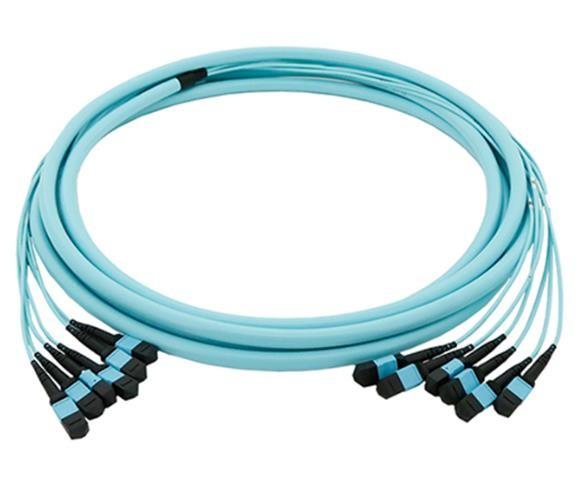 Cheap MPO MTP Trunk Optical Patch Cord 8 12 24 Fibers OM3 3M For Data Center Fiber Cabling for sale