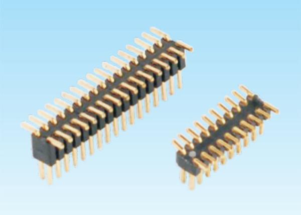 Cheap Dual Row Right Angle Header Connector , PCB Pin Connector 3.0 AMP Current Rating for sale