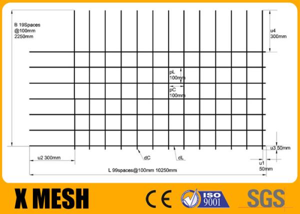 Cheap Rl718 Concrete Reinforcing Mesh Longitudinal Wires 7 Spacing 100mm 68kgs Rectangular for sale