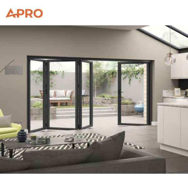 Cheap Energy Efficient Aluminum Folding Doors with Silicone Sealant for sale