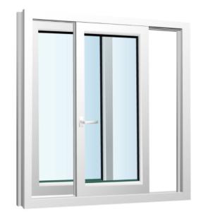 Fast White PVC Sliding Window In Open Type Horizontal Sliding