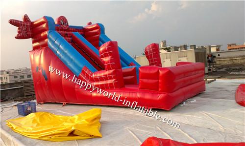 Cheap inflatable spider man bouncy castle , inflatable dry slide , inflatable slide for sale