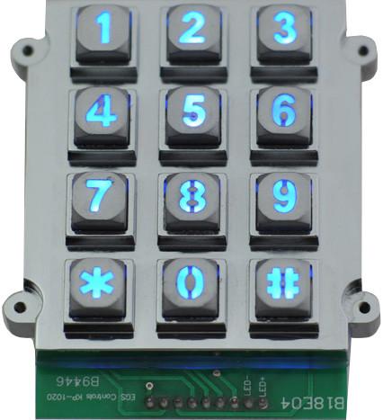 Cheap Ruggedized Backlit 12 Keys Keypad Vandal Resistant Keypad Dot Matrix for sale