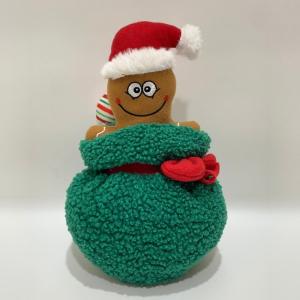 China X′mas Pet Toy Gift Bag Plus Gingerman Plush Toy W/ Squeakers Interactive and Innovative Safe Toy on sale