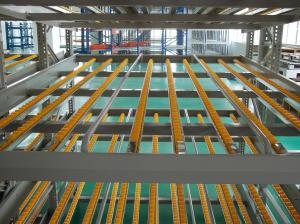 China Warehouse Electrostatic  Gavalnized Rails Carton Flow Shelving Rollers on sale