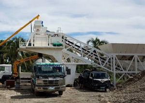 Small Capacity Mobile Concrete Plant , Portable Cement Concrete Batch Mix Plant