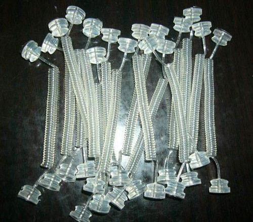Cheap High quality custom clear custom design spring string coil safety leash w/round clamp 2pcs for sale