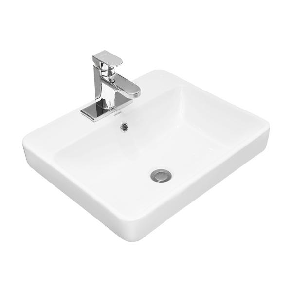 Cheap Bathroom Wash Basin Rectangular Shape Countertop With Holes for sale