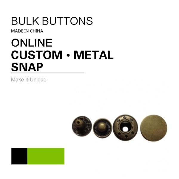 Cheap Custom  On Snaps / Metal Color 4 Parts Snap Button Fasteners for sale