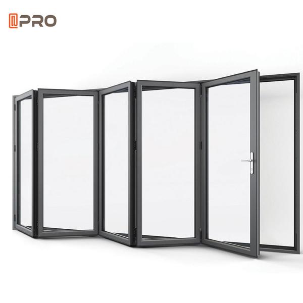 Cheap 2.0mm Aluminium Bi Fold Door Double Glazed Sliding Folding Door Residential Building Exterior for sale