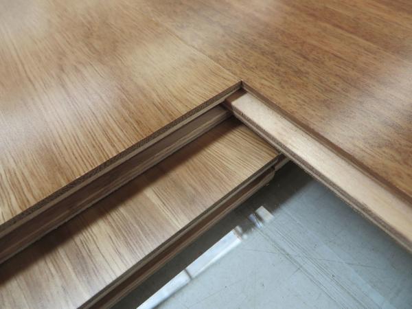 Cheap square edged Australian Spotted Gum Engineered Timber Flooring, tongue and groove joint for sale