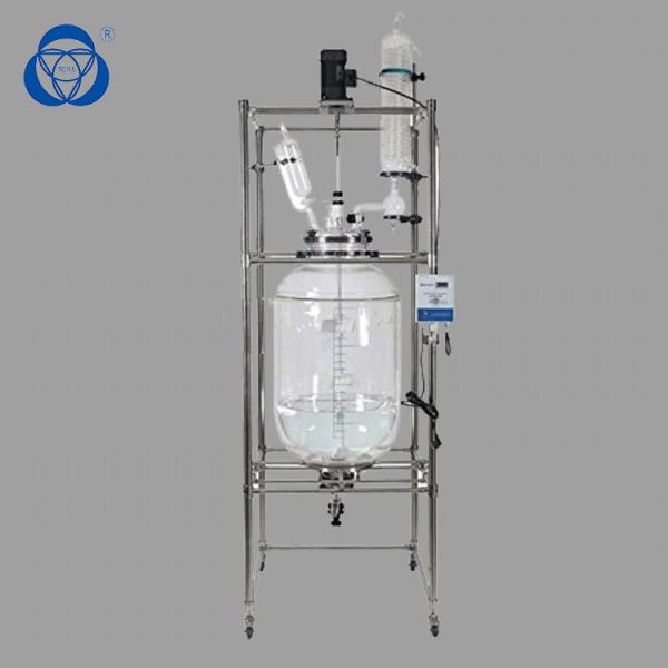 Cheap 200L Lab Double Layer Glass Reactor Solids Dissolution Batch Distillation for sale