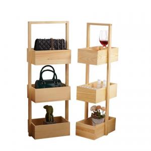 China Wood Natural Color 3tier Bamboo Rack Shelf Standing Waterproof on sale