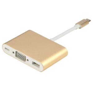 Best Type C USB C 3.1 to VGA &amp; USB 3.0 &amp; Type C Female Adapter Video Converter 1080P wholesale