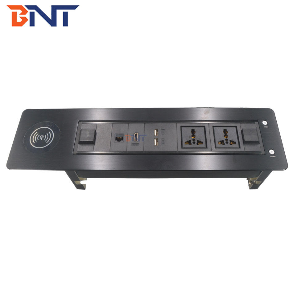 Built in wireless charger electrical tabletop usb charger socket outlet for conference office