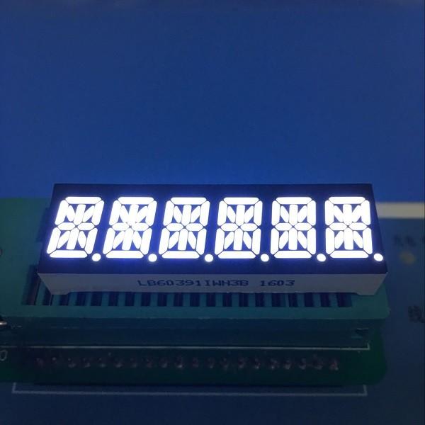 Ultra white 10mm Six digit 14 segment led display common anode for Instrument