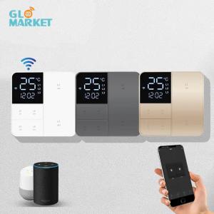 China Glomarket Tuya Wifi Smart Wall Light Switch 1/2/3 Gang Support Voice/app/touch Control With Temperature Display Screen on sale