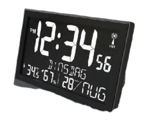 Square Digital LED Wall Clock with Indoor Temperature Humidity Readings 12/24 Hour System