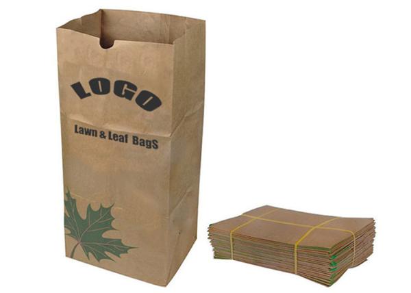 Cheap Yard Waste Lawn Leaf Compostable Paper Bag Moisture Proof With Custom Logo for sale