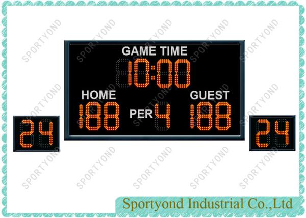 Cheap Remote Electronics Basketball Scoreboard with 24s Attack Timers and time display, red LED for sale