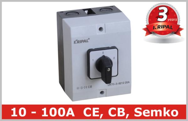 Cheap Waterproof Motor Selector Change Over Switch / Rotary Cam Switch with IP65 Box for sale