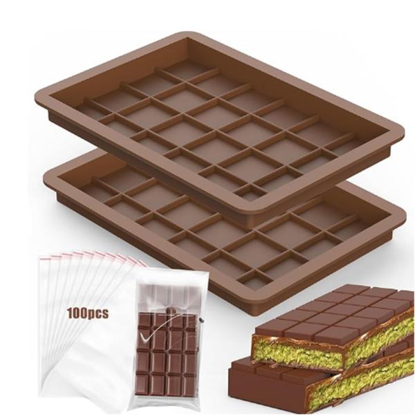 Cheap MHC Chocolate Molds Silicone Geometric Square Large Deep Custom Dubai Chocolate Mold for sale