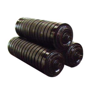 China Oil Resistant Rubber Idler Roller Polyurethane Mining Conveyor Roller on sale