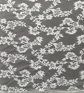 China White Eco - Friendly Dyeing Nylon Lace Fabric Light Net Mesh Small Flower Lady Dress on sale