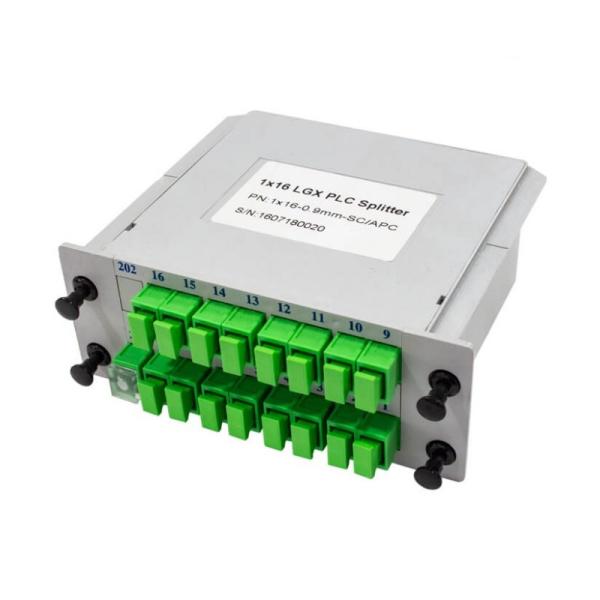 Cheap Cassette 1x16 PLC Splitter LGX 1 Input 16 Outputs With SC APC Adapter for sale