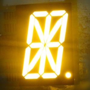 Yellow Single Digit LED 16 Segment Display 140mcd For gas station digital indicators