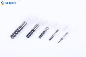 Metalworking Excellent Surface Unequal Flute Spacing And Helix Carbide Black Alcrsin Coating 4 Flutes Hrc 70 End Mill