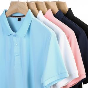 Best S to 4XL Classic Lapel Loose Casual Polo Shirt 96 Polyester 4 Spandex Shirts wholesale