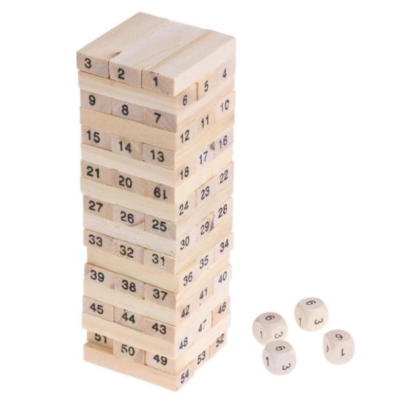 Cheap Digits Domino Wooden Building Blocks Toy Tower Stacking Game for sale