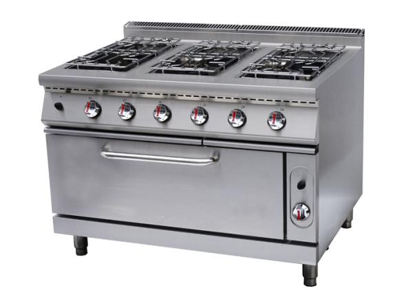 Cheap Security Cooking Lines Free Standing Gas Range With 4 / 6 European Burners for sale