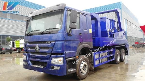 Cheap Bulk Order Sinotruk Howo Garbage Collection Truck 12cbm / 10Tons Swing Arm for sale