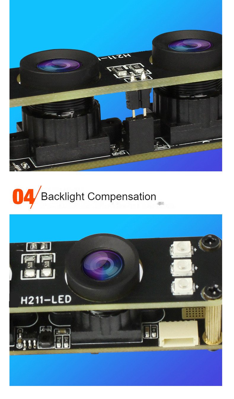 H211 High Definition USB Binocular Camera Module Block 1080p Infrared WDR Video Night Vision Illumination