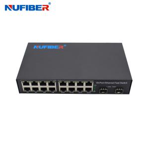 China Gigabit SFP Ethernet Switch 16 RJ45 Ports 2 SFP Slot Fiber Ethernet Switch DC12V on sale