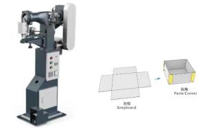 Best Electric Single Arm Paper Box Gluing Machine Cardboard Rigid Boxes Making Machine Box Corner Taping Pasting Machine wholesale