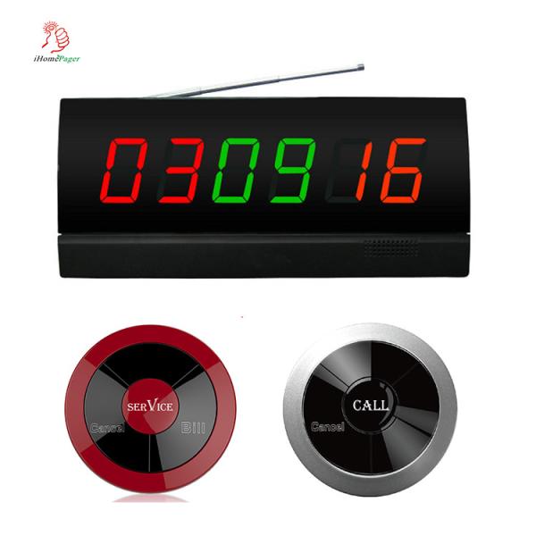 Cheap Wireless 3 keys restaurant table button and 3 color digital tube display receiver for sale