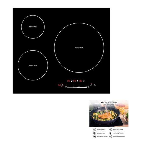 Cheap Builtin Sensor 5200W Three Burner Induction Cooktop for sale