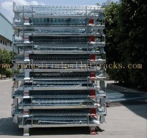 Zinc Plated Collapsible Wire Mesh Containers Stackable Storage For Space Saving