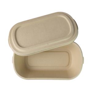 China 800ml Rectangular Disposable Packaging Containers , Bamboo Fibre Paper Pulp Box on sale