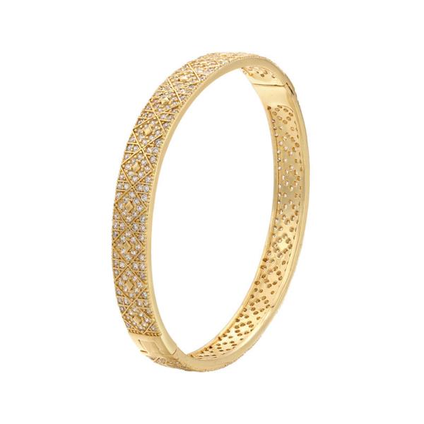 Cheap Zircon 18k Gold Plated Bangles Custom Name Gold Plated Initial Bracelet for sale