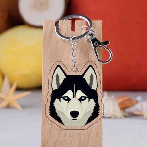 China Custom Holographic Acrylic Keychain , Cute Animal Design Acrylic Picture Keychain on sale
