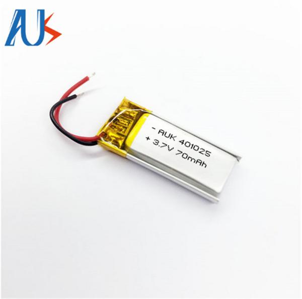 Cheap 3.7V 70mAh Lithium Polymer Battery 401025 Lithium Ion Batteries for sale