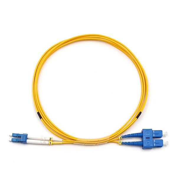 Cheap LC UPC To SC UPC Patch Cord , Duplex Single Mode OS2 Fiber Cable 2.0mm for sale