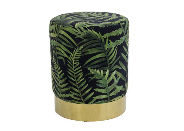 Cheap Round Design Printed Velvet Nordic Counter Stool No Knock Down for sale