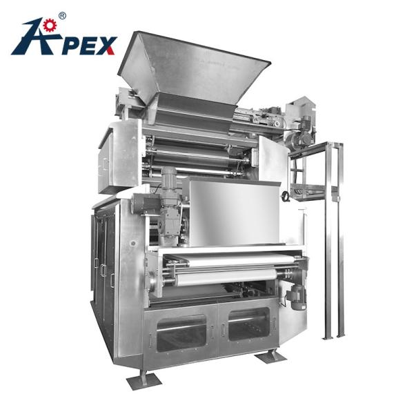 Cheap Puff Pastry / Biscuit Making Machine Floor Type Continuous Bakery Dough Sheeter With Conveyor Belt for sale